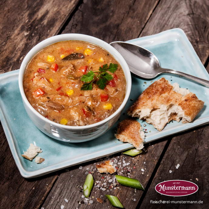Suppe mit Gyrosfleisch